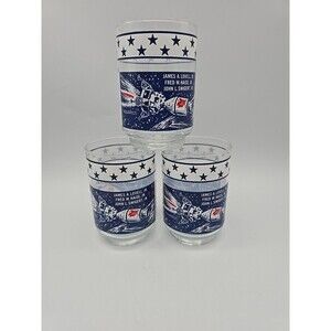 Vtg NASA Apollo 13 Safe Return 3 Libby Glasses Lovell Jr, Haise Jr, Swigert Jr